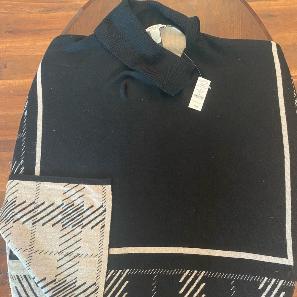 NWT WHMB Split Cowl Hi Lo Poncho